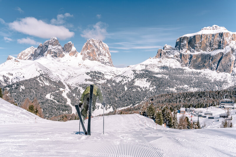 Ski fun | © Patricia Ramirez - Archivio Immagini ApT Val di Fassa Divertimento sugli sci sulle Dolomiti | © Patricia Ramirez - Archivio Immagini ApT Val di Fassa